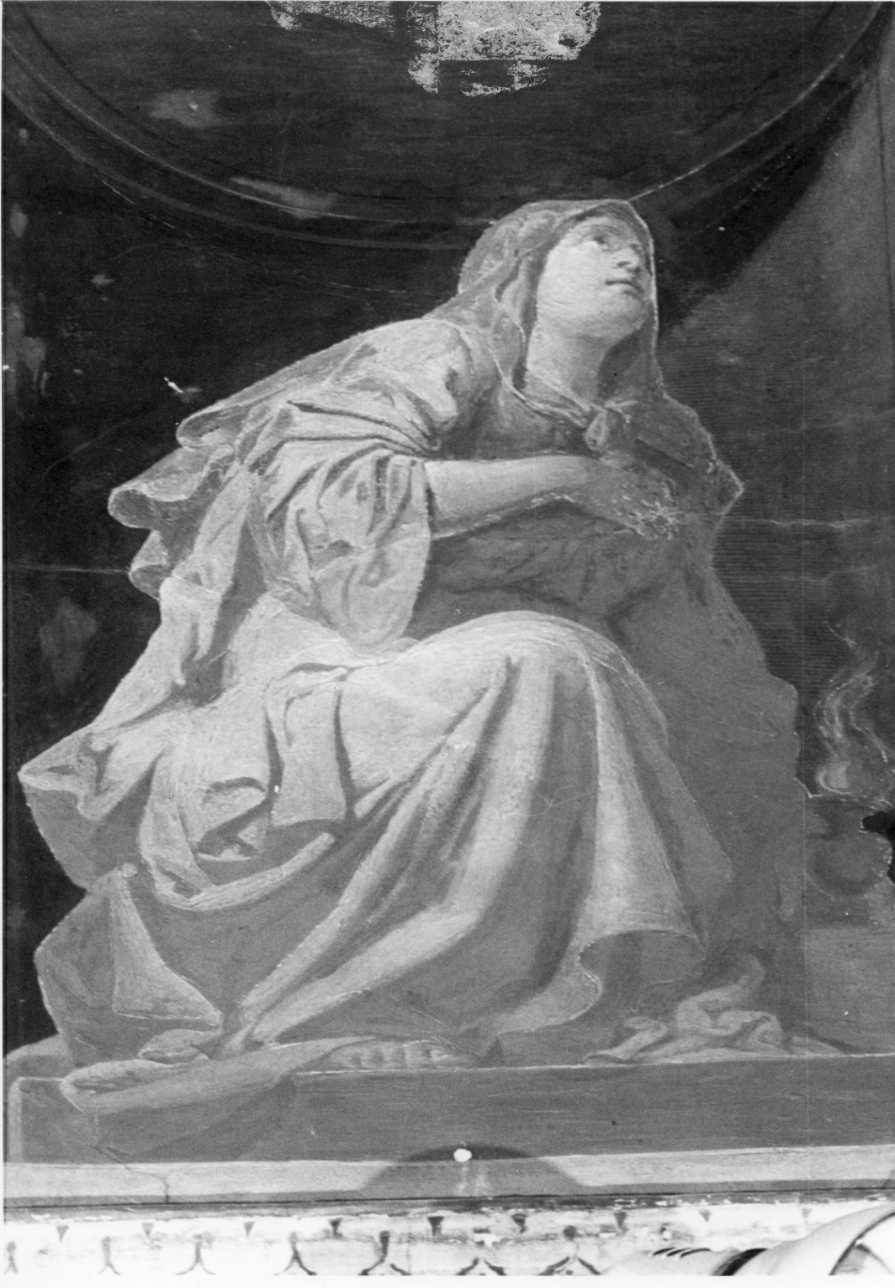 donna in preghiera (dipinto, elemento d'insieme) - ambito piemontese (primo quarto sec. XIX)