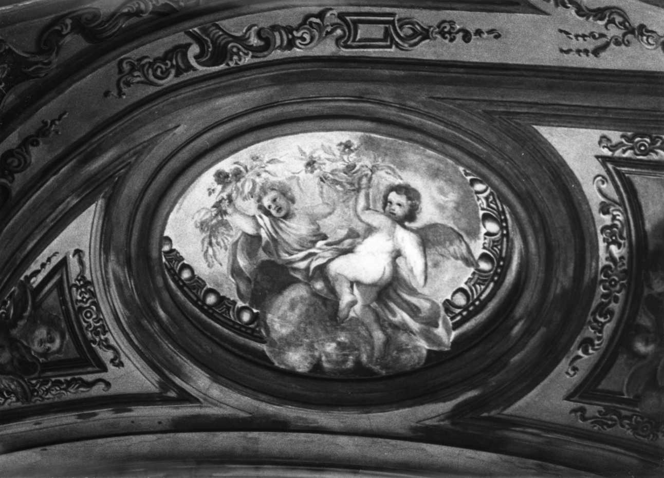 angeli con fiori (dipinto, elemento d'insieme) di Milocco Michele Antonio (seconda metà sec. XVIII)