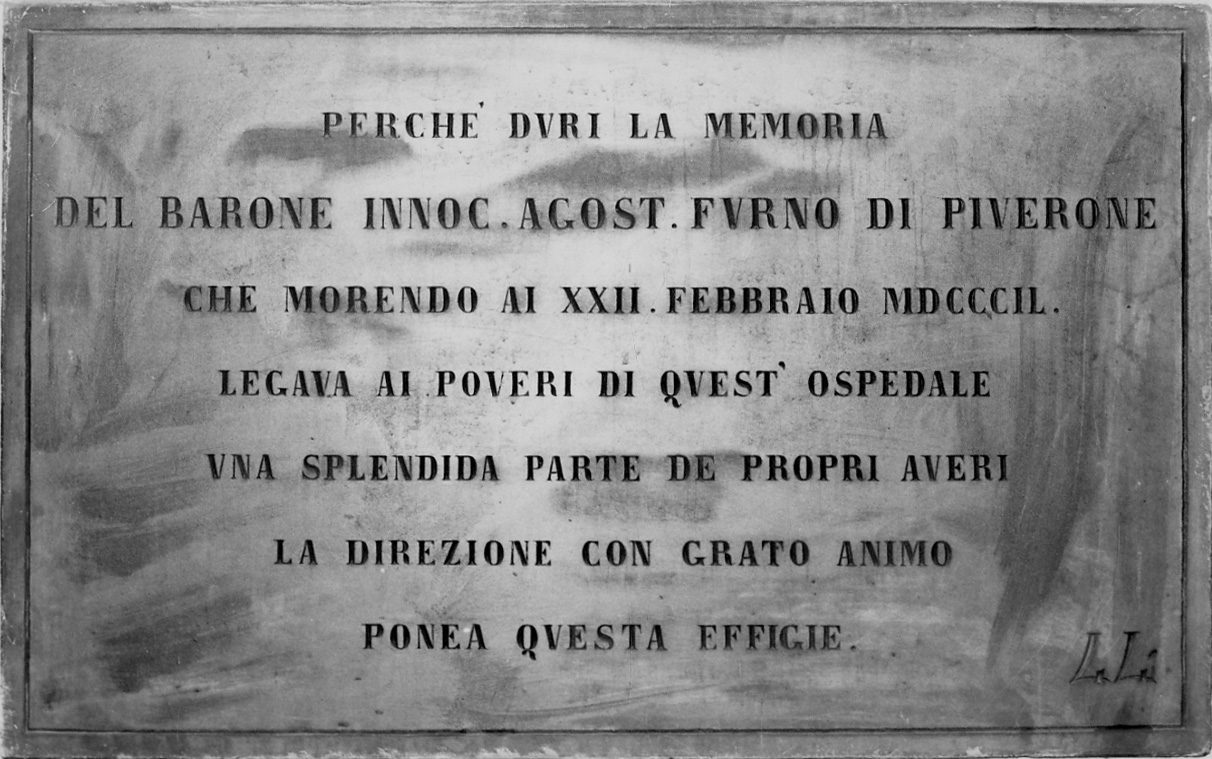 lapide commemorativa, opera isolata - bottega piemontese (metà sec. XIX)