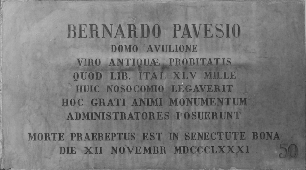 lapide commemorativa, opera isolata - bottega piemontese (ultimo quarto sec. XIX)