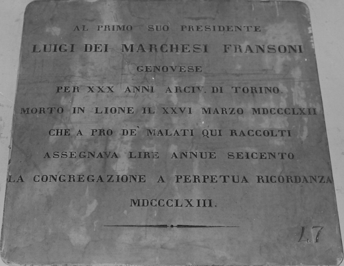 lapide commemorativa, opera isolata - bottega piemontese (terzo quarto sec. XIX)