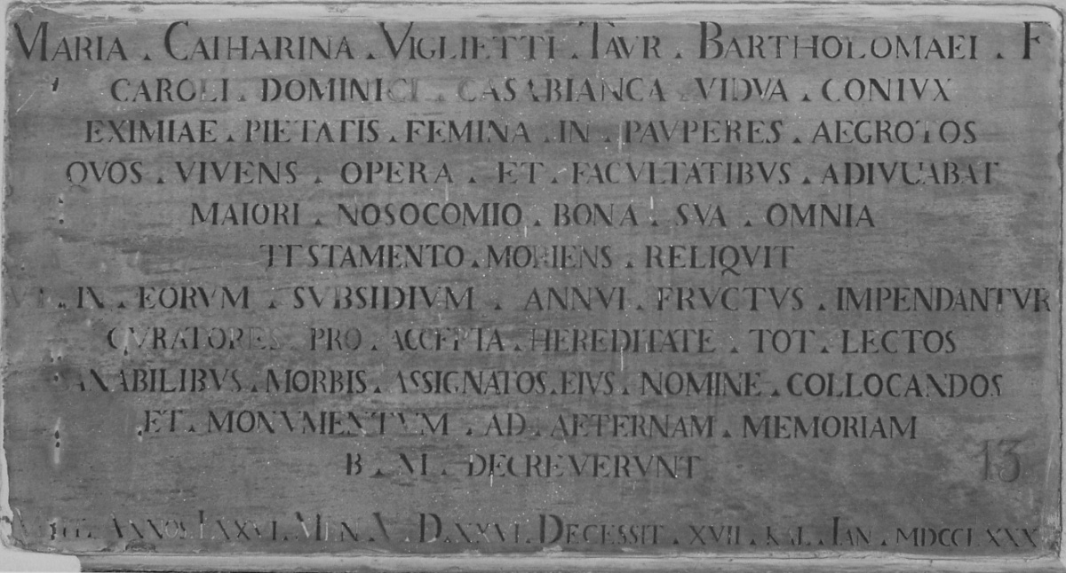 lapide commemorativa, opera isolata - bottega piemontese (ultimo quarto sec. XVIII)