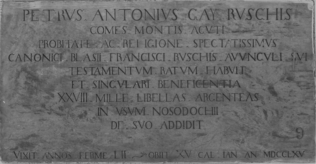 lapide commemorativa, opera isolata - bottega piemontese (terzo quarto sec. XVIII)