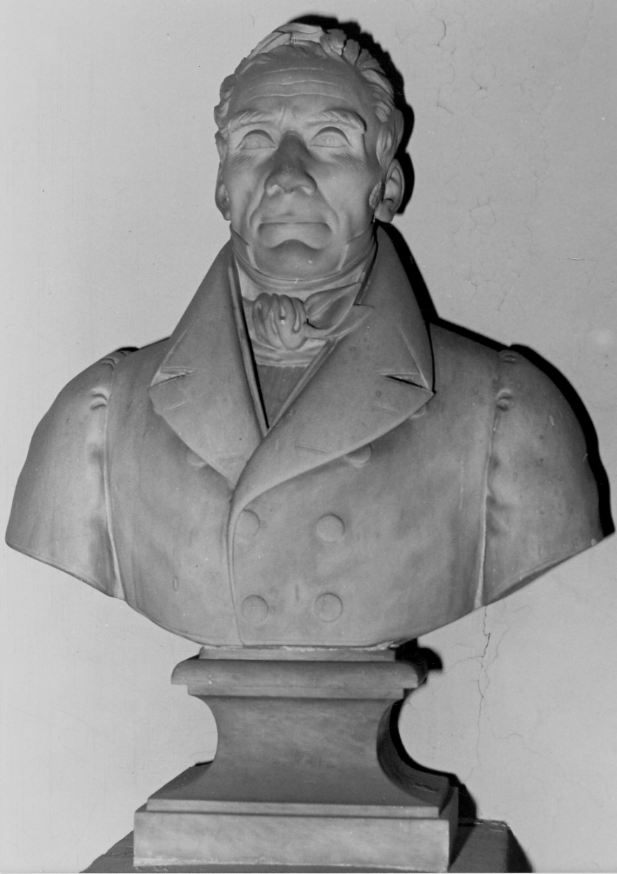 busto ritratto di Alessandro Colla (busto, opera isolata) di Ferrero Luigi (metà sec. XIX)