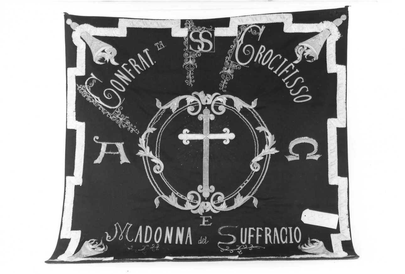 croce con monogramma cristologico (stendardo, serie) - manifattura piemontese (metà sec. XIX)