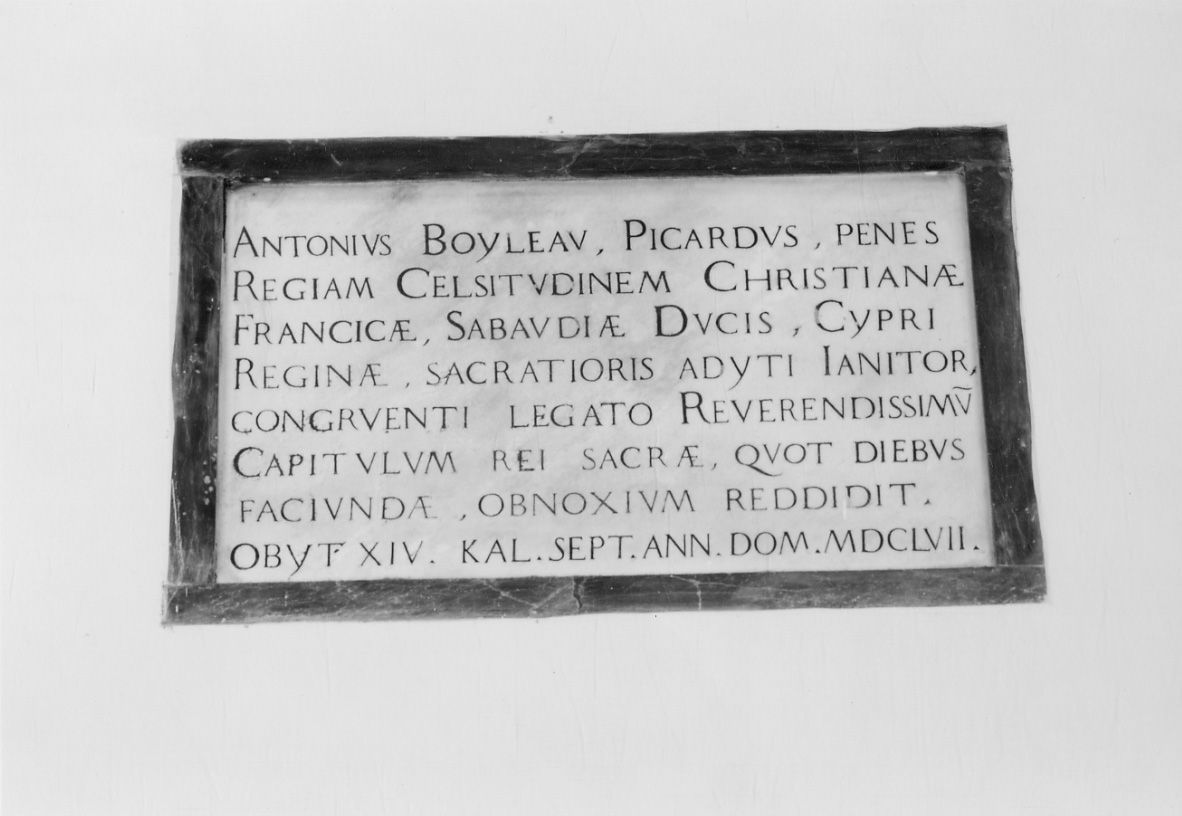 lapide commemorativa, opera isolata - bottega piemontese (sec. XVII)