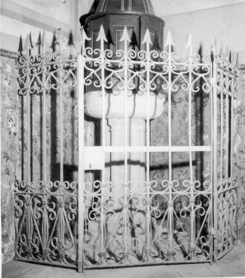 cancellata del fonte battesimale, opera isolata - ambito casalese, ambito torinese (fine sec. XVIII)