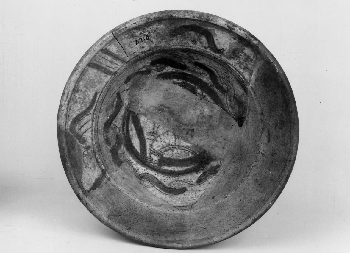 piatto, opera isolata - bottega piemontese (secc. XV/ XVI)