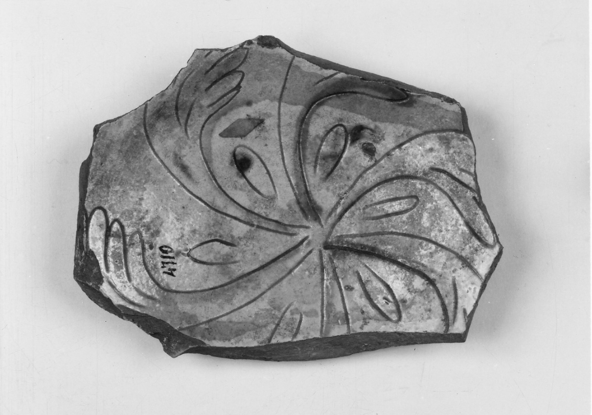 catino, frammento - bottega piemontese (secc. XV/ XVI)