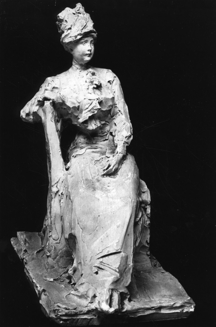 figura femminile seduta (scultura, opera isolata) di Troubetzkoy Paolo (ultimo quarto sec. XIX)