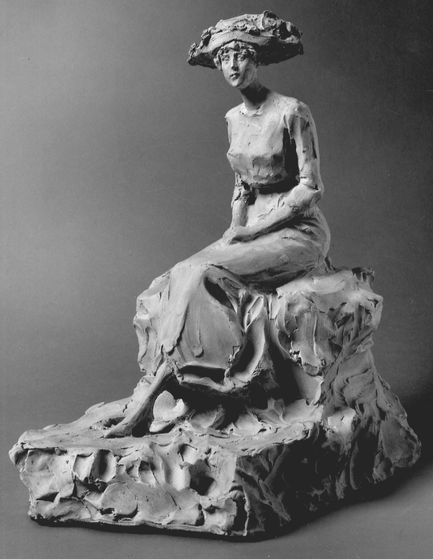 figura femminile seduta (scultura, opera isolata) di Troubetzkoy Paolo (primo quarto sec. XX)