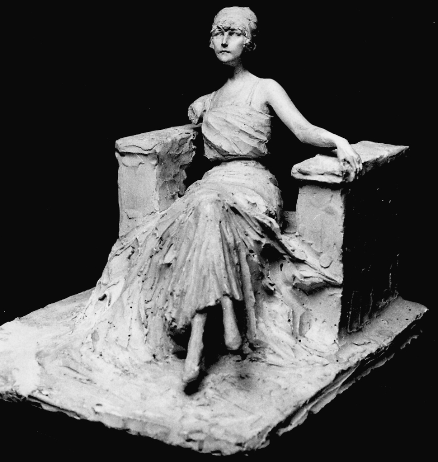 figura femminile seduta (scultura, opera isolata) di Troubetzkoy Paolo (prima metà sec. XX)