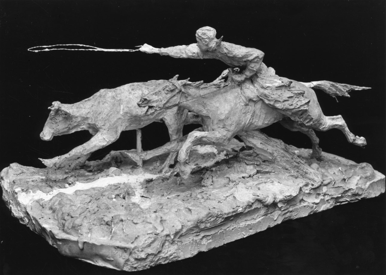 Rodeo, uomo a cavallo e toro (gruppo scultoreo, opera isolata) di Troubetzkoy Paolo (secondo quarto sec. XX)