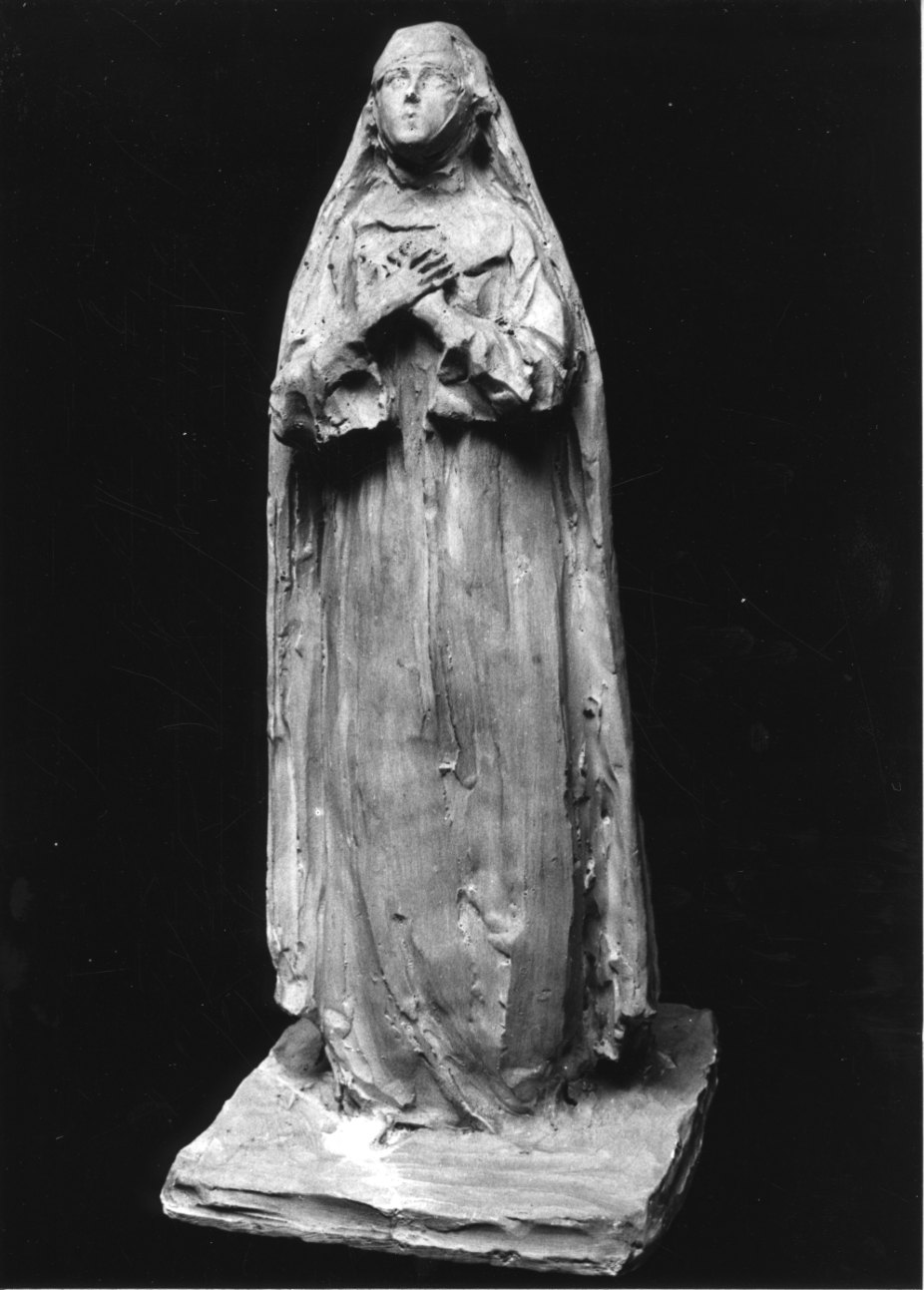 figura femminile con abito religioso (scultura, opera isolata) di Troubetzkoy Paolo (ultimo quarto sec. XIX)