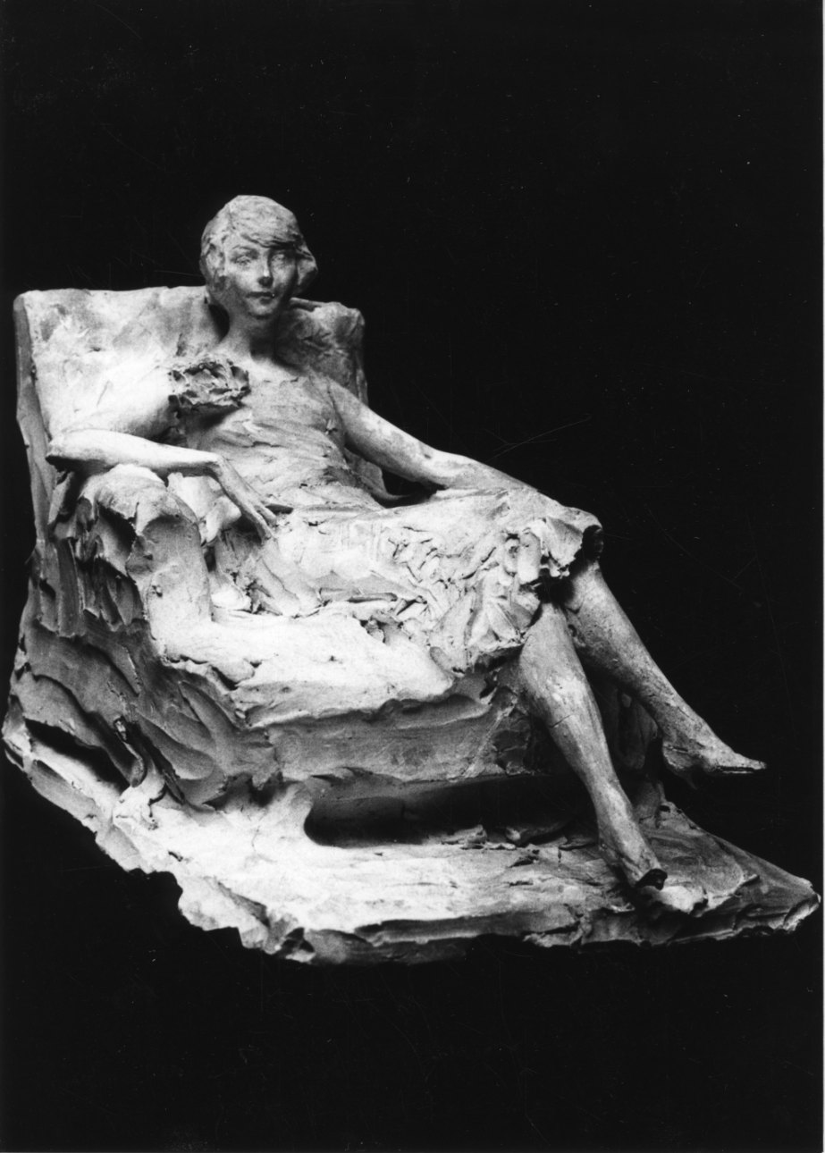 figura femminile seduta (scultura, opera isolata) di Troubetzkoy Paolo (prima metà sec. XX)