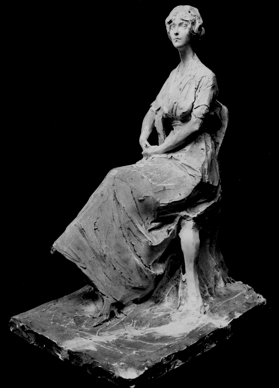 figura femminile seduta (scultura, opera isolata) di Troubetzkoy Paolo (primo quarto sec. XX)