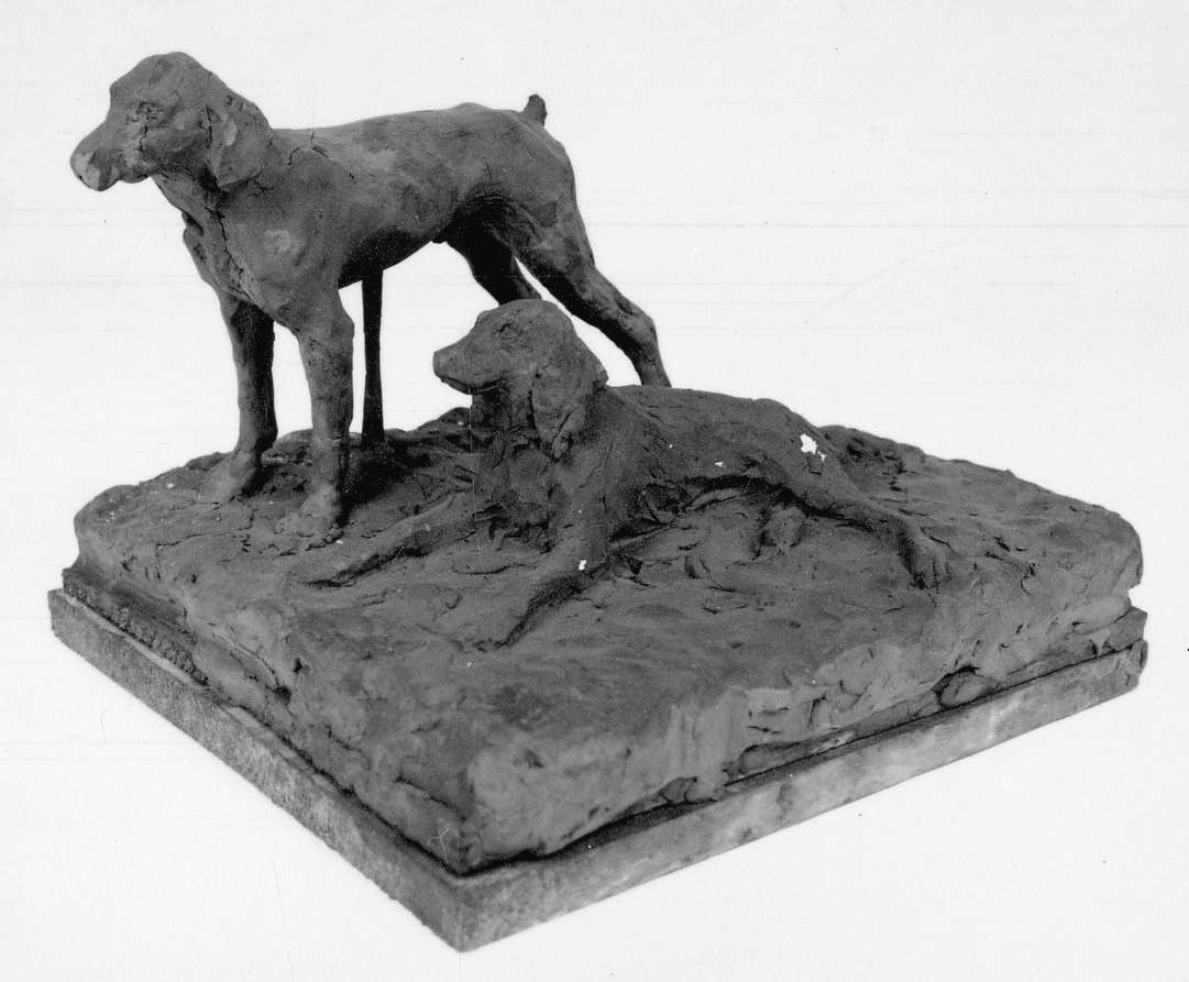 coppia di cani (gruppo scultoreo, opera isolata) di Troubetzkoy Paolo (secc. XIX/ XX)