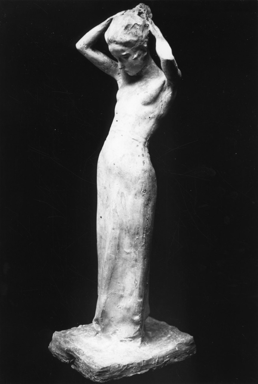 Dopo la posa, figura femminile (scultura, opera isolata) di Troubetzkoy Paolo (fine sec. XIX)