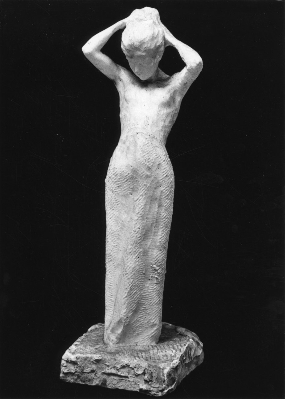 Dopo la posa, figura femminile (scultura, opera isolata) di Troubetzkoy Paolo (fine sec. XIX)