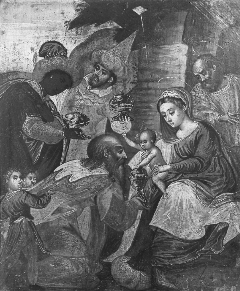 adorazione dei Re Magi (dipinto, opera isolata) - ambito francese (sec. XV)