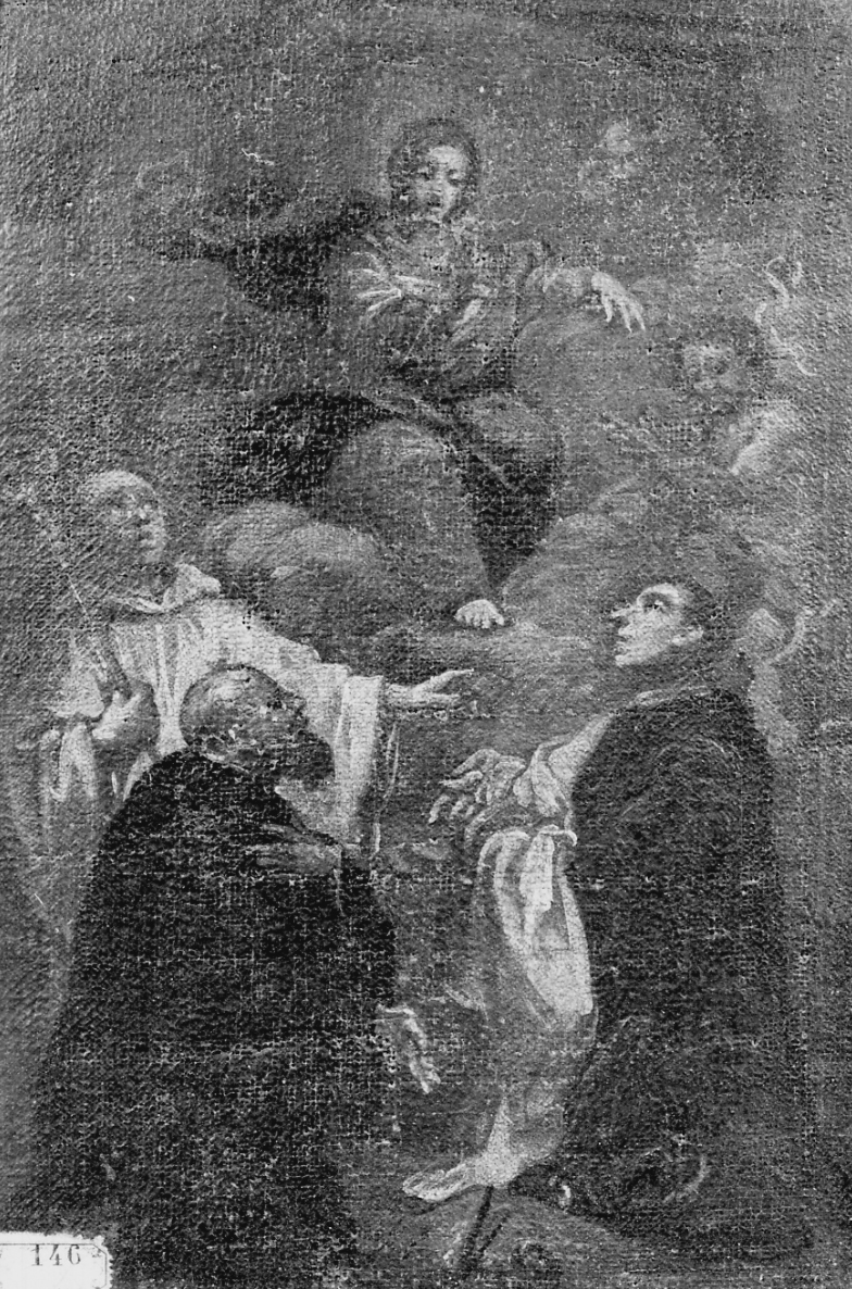 apparizione della Madonna (dipinto, opera isolata) di Mayerle Francesco Antonio (seconda metà sec. XVIII)