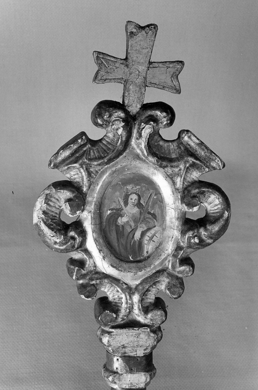 mazza processionale, opera isolata - bottega vercellese, ambito vercellese (metà sec. XVIII)