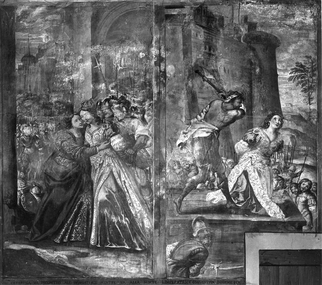 decapitazione dell'imperatrice Faustina (dipinto, elemento d'insieme) - ambito piemontese (metà sec. XVII)