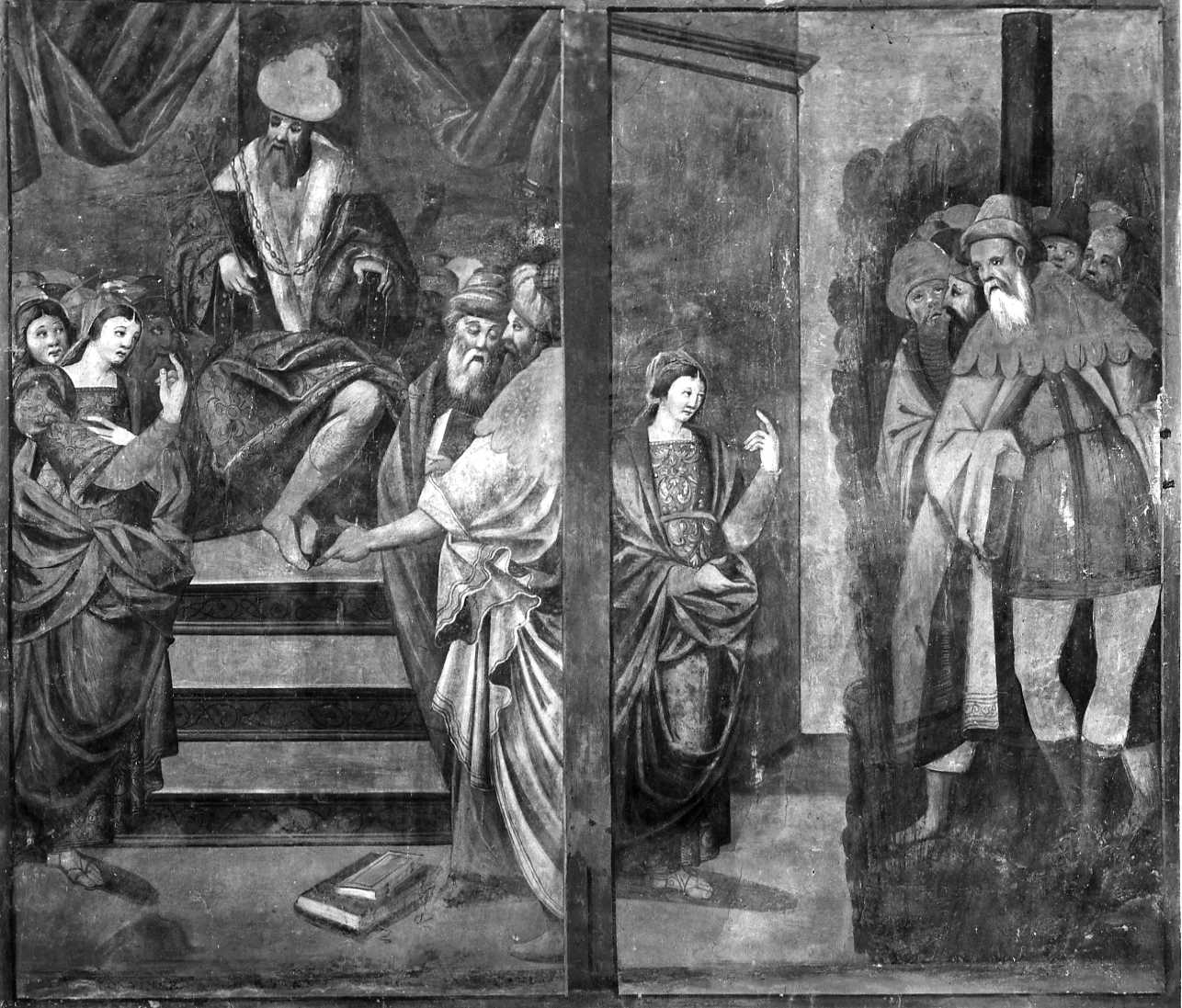 disputa di Santa Caterina d'Alessandria con i filosofi (dipinto, elemento d'insieme) - ambito vercellese (primo quarto sec. XVII)