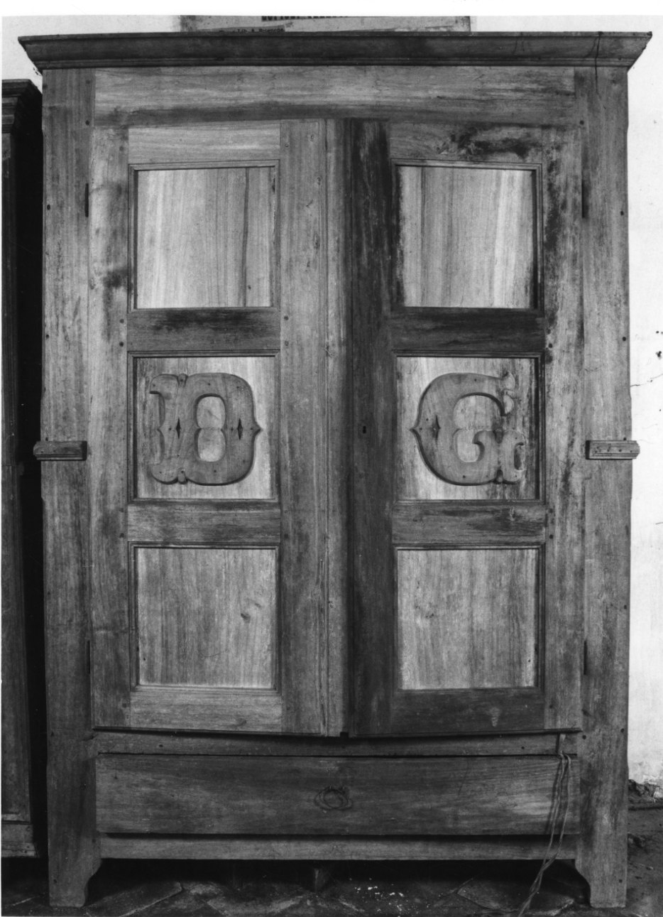 armadio da sacrestia, opera isolata - bottega vercellese (seconda metà sec. XIX)