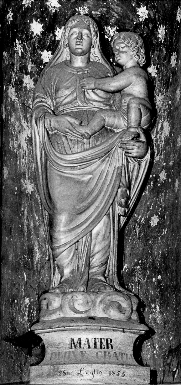 Madonna con Bambino (gruppo scultoreo, opera isolata) - bottega piemontese (metà sec. XIX)