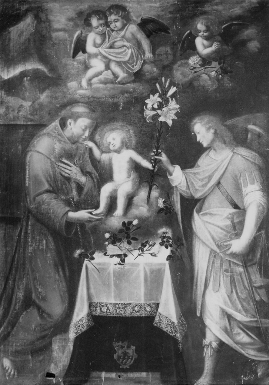 Gesù Bambino e santi (dipinto, opera isolata) di Caccia Orsola Maddalena (attribuito) (secondo quarto sec. XVII)