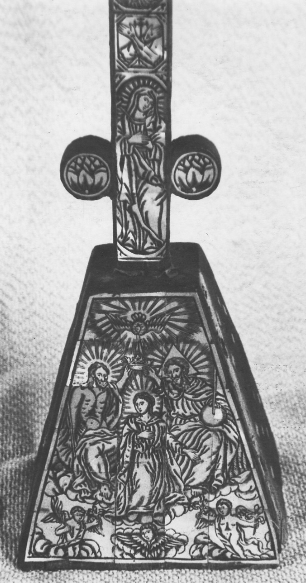 incoronazione di Maria Vergine (decorazione a intarsio, elemento d'insieme) - bottega gerosolimitana (fine sec. XVIII)