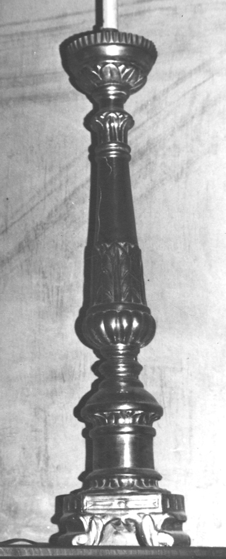 candeliere, serie - bottega vercellese (secondo quarto sec. XIX)