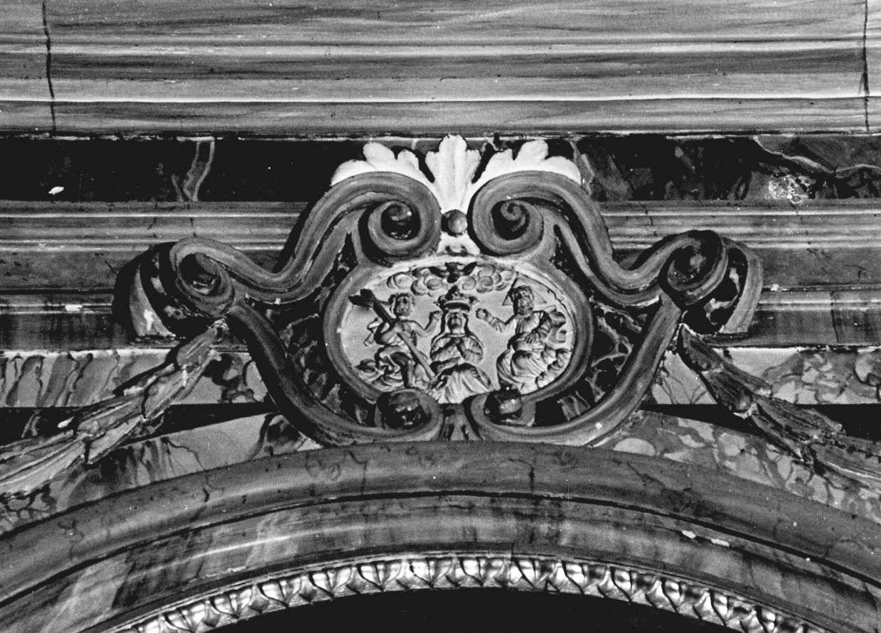 incoronazione di Maria Vergine (decorazione plastica, elemento d'insieme) - bottega vercellese (fine sec. XVIII)