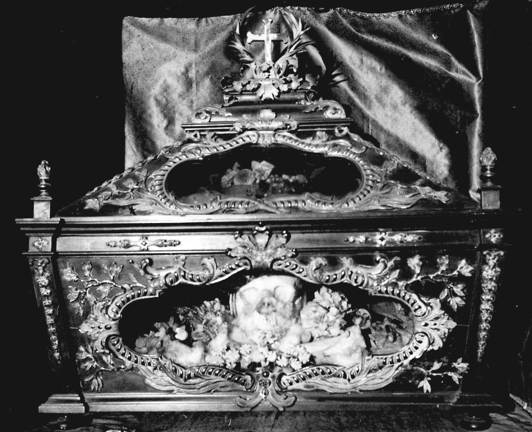 reliquiario a teca - a urna, opera isolata - bottega Italia centrale (primo quarto sec. XVIII)