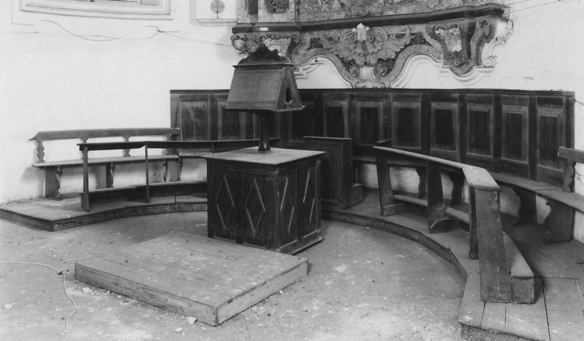 stalli del coro, opera isolata - bottega vercellese (sec. XIX)