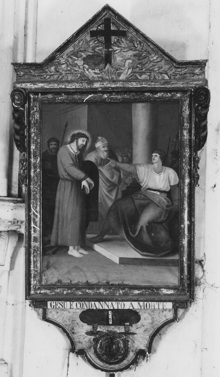 stazione I: Gesù condannato a morte (dipinto, elemento d'insieme) - ambito vercellese (prima metà sec. XIX)