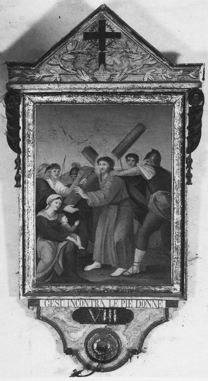 stazione VIII: Gesù consola le donne di Gerusalemme (dipinto, elemento d'insieme) - ambito vercellese (prima metà sec. XIX)