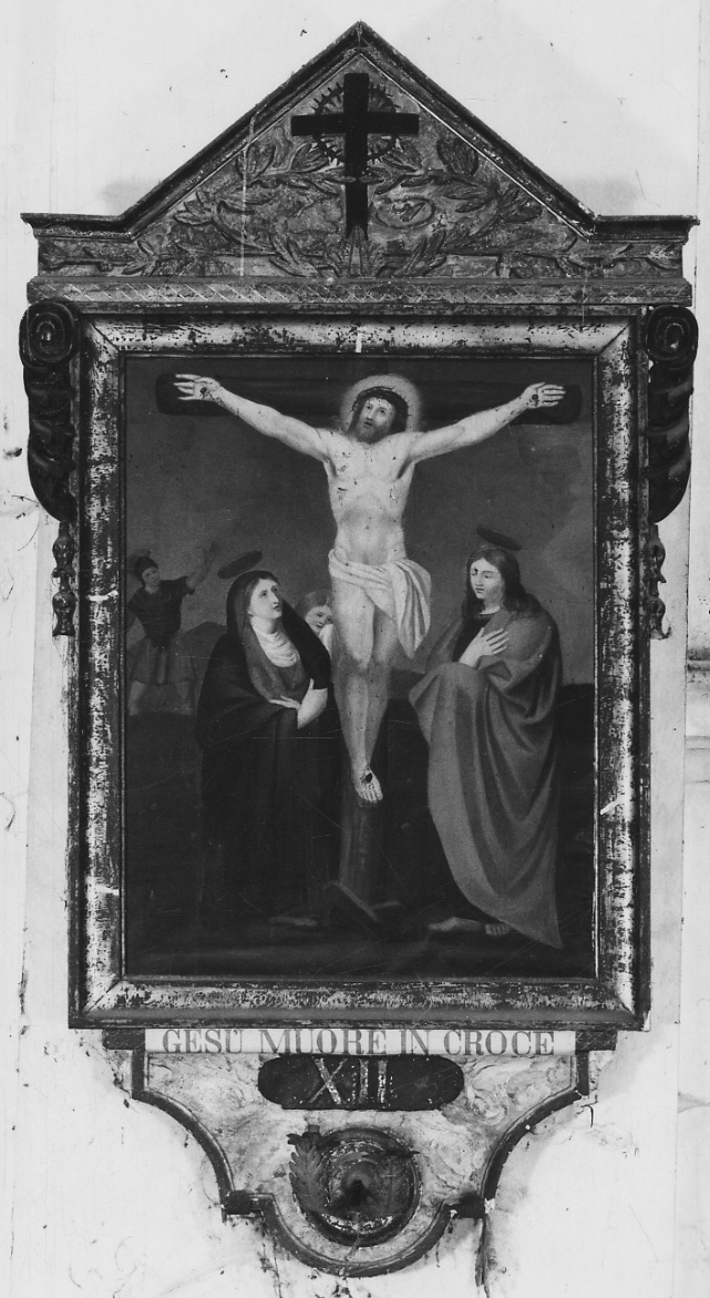 stazione XII: Gesù innalzato e morto in croce (dipinto, elemento d'insieme) - ambito vercellese (prima metà sec. XIX)