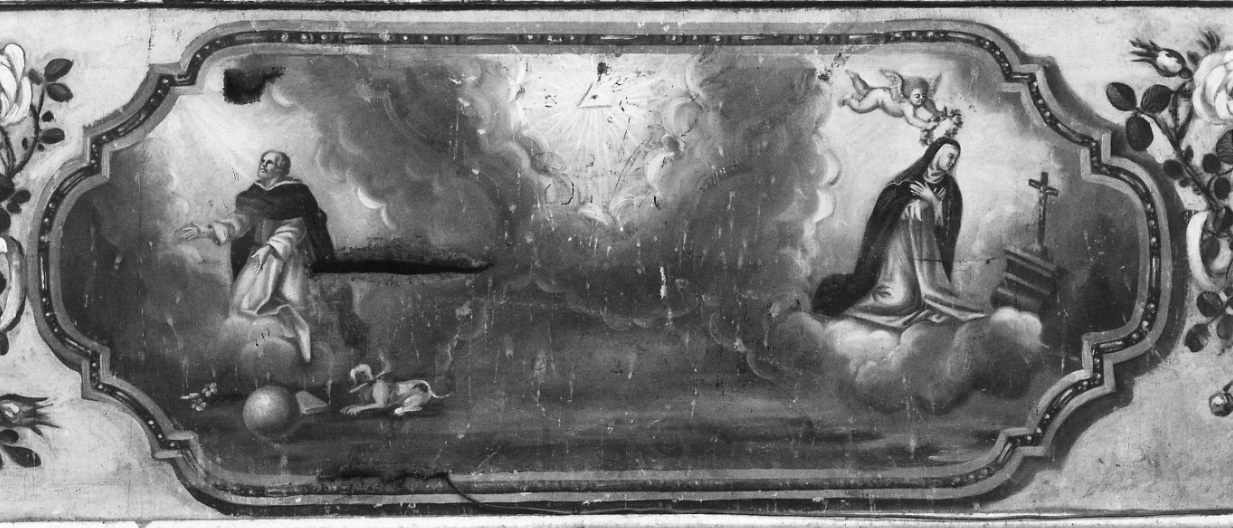 San Domenico, Santa Caterina da Siena e occhio divino (dipinto, elemento d'insieme) - ambito vercellese (seconda metà sec. XVIII)