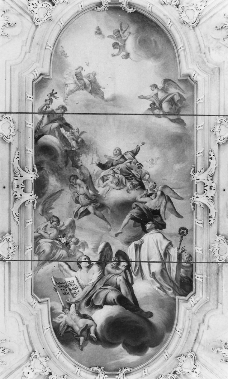 beato Oglerio assiste all'assunzione della Madonna (dipinto, opera isolata) - ambito lombardo-piemontese (terzo quarto sec. XVIII)