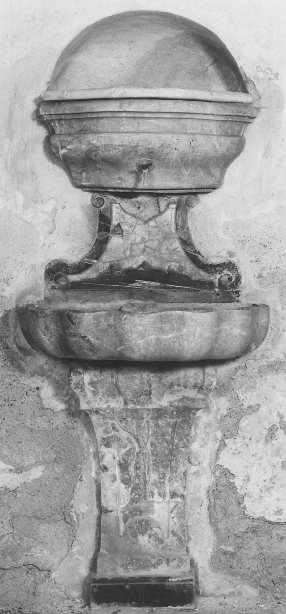 lavabo da sacrestia, opera isolata - bottega piemontese (metà sec. XVIII)
