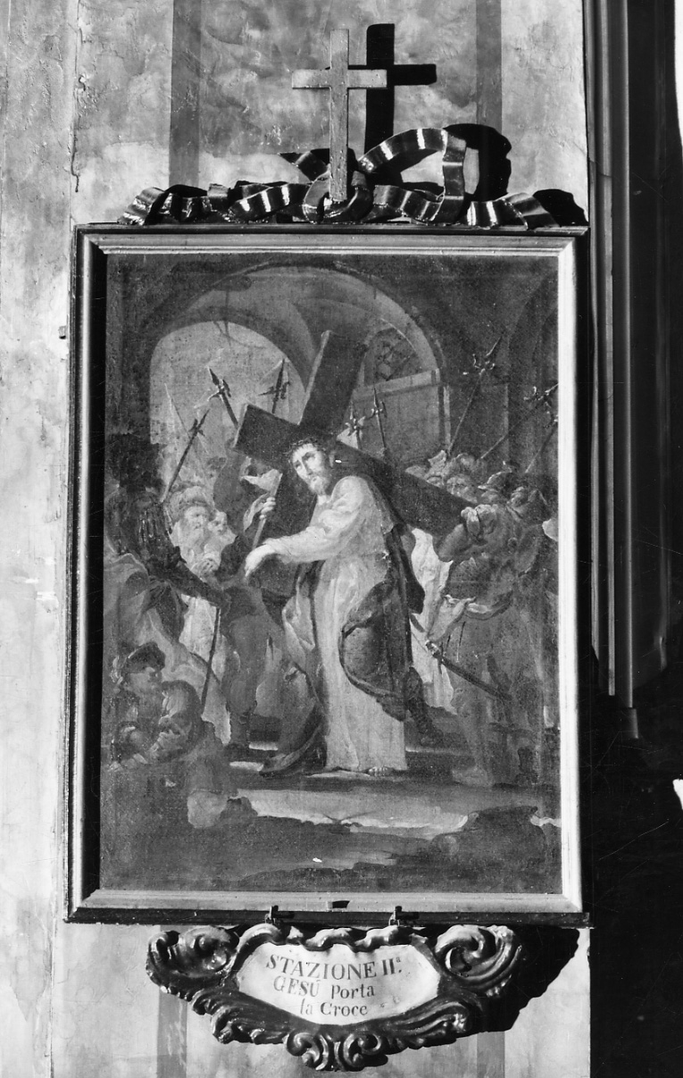 stazione II: Gesù caricato della croce (dipinto, elemento d'insieme) di Gorzio Carlo (seconda metà sec. XVIII)