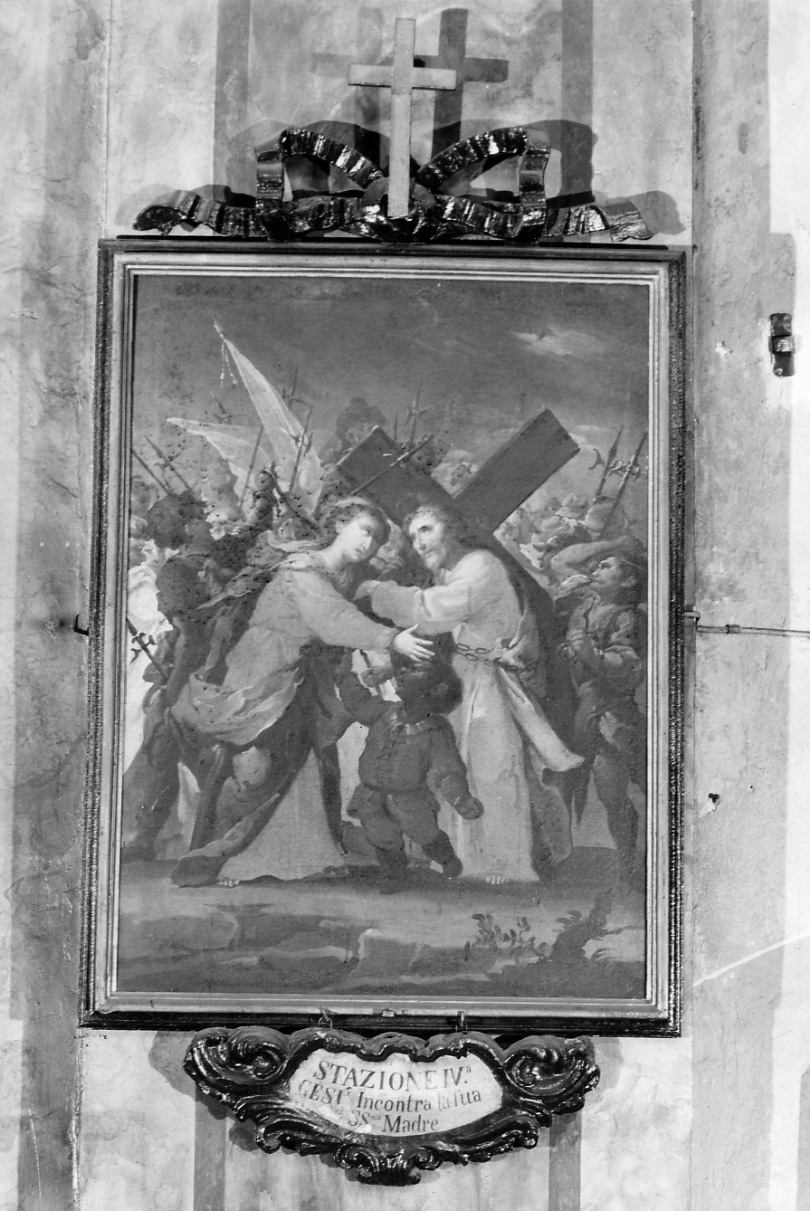 stazione IV: Gesù incontra la Madonna (dipinto, elemento d'insieme) di Gorzio Carlo (seconda metà sec. XVIII)