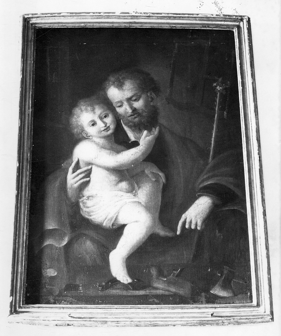 San Giuseppe e Gesù Bambino (dipinto, opera isolata) - ambito piemontese (sec. XVIII)
