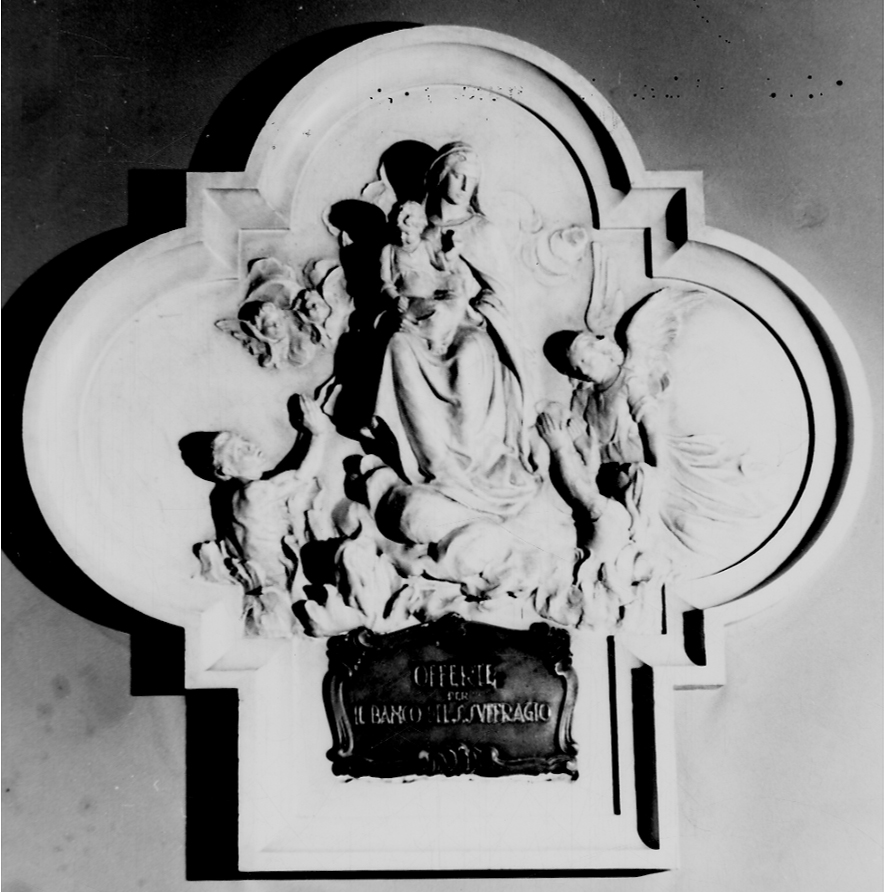 Madonna con Bambino, angeli e anime purganti (tabella delle messe, opera isolata) - bottega piemontese (sec. XVIII)