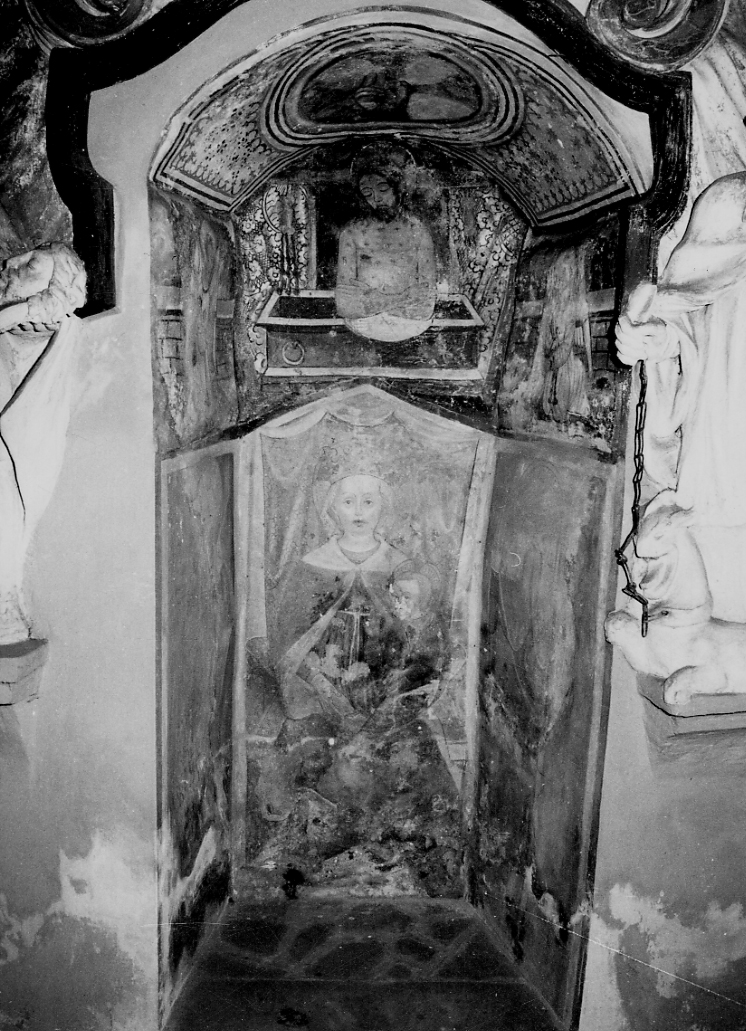 Madonna in trono con Bambino (dipinto, opera isolata) di Cagnola Tommaso (maniera) (secc. XV/ XVI)