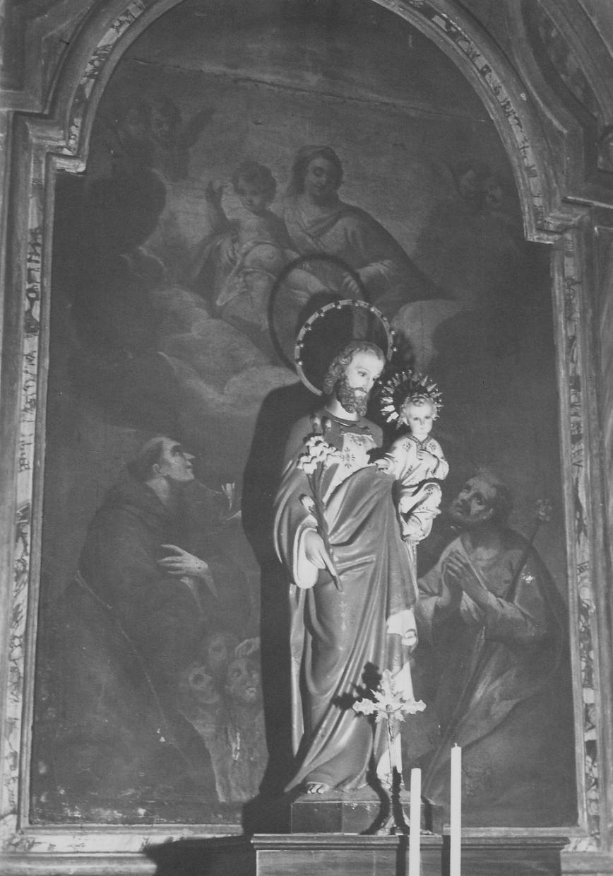 Madonna con Bambino tra San Giuseppe e Sant'Antonio da Padova e l'arcangelo Michele con le anime purganti (dipinto, opera isolata) - ambito piemontese (metà sec. XVIII)