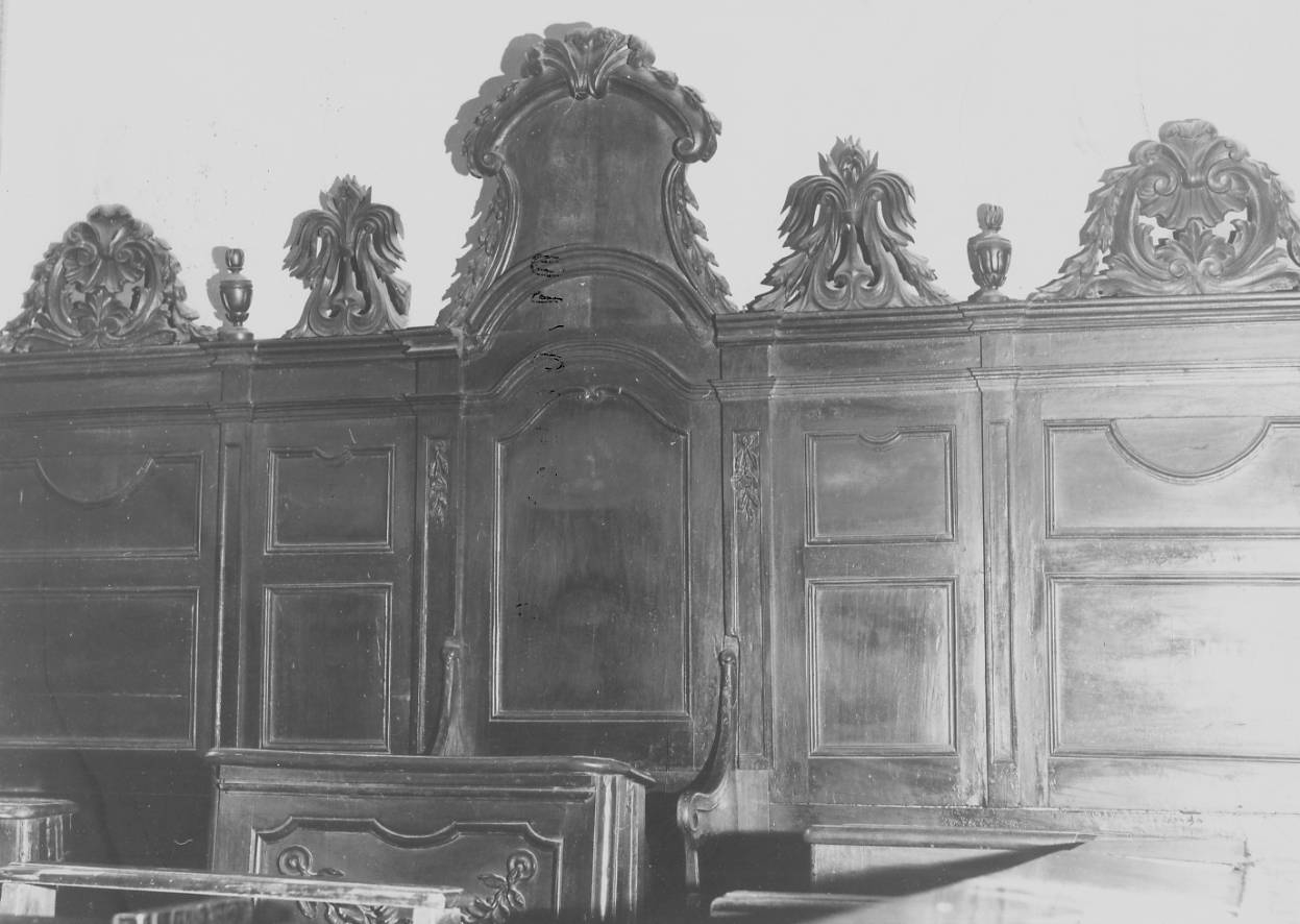 stalli del coro, opera isolata - bottega piemontese (ultimo quarto sec. XVIII)