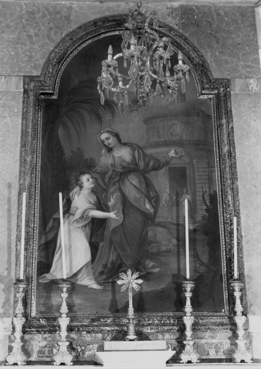 Maria Vergine lascia i genitori per recarsi al tempio (dipinto, opera isolata) - ambito lombardo-piemontese (ultimo quarto sec. XVIII)